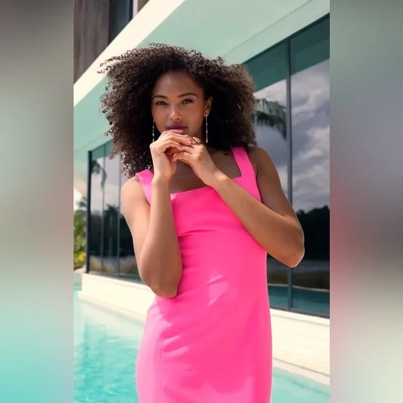 Laundry By Shelli Segal Pink Maxi Dress size 8 lined perfect condition - Picture 8 of 9